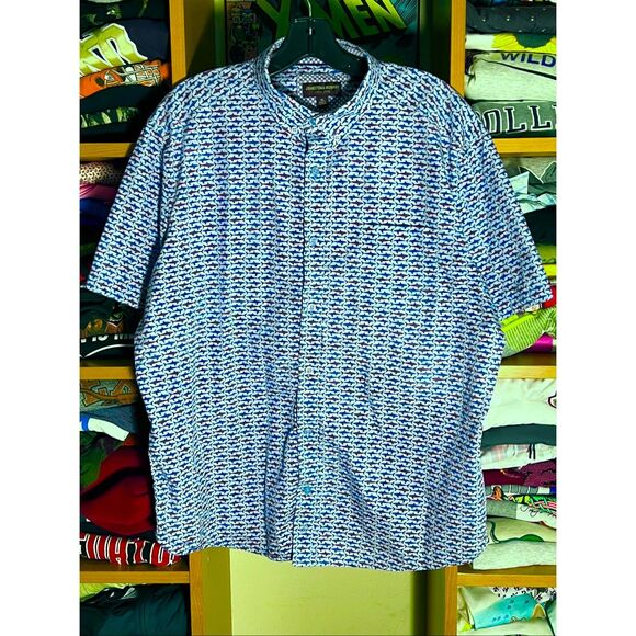 Johnston & Murphy Other - Johnston & Murphy Men’s Shark Short Sleeve Button Down Shirt XL